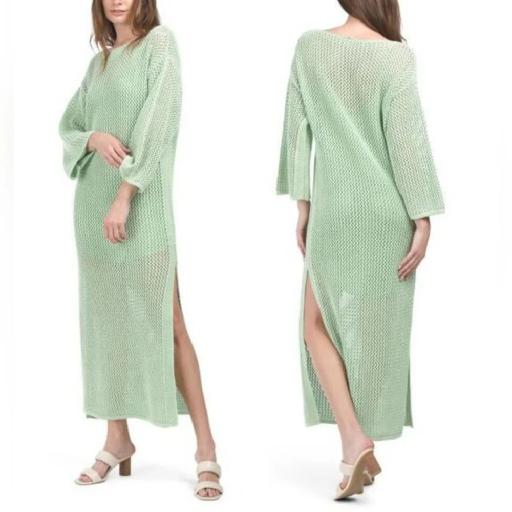 (1770) NWT YOUNG FABULOUS & BROKE Santorini Crochet Maxi Dress / Coverup, Size S